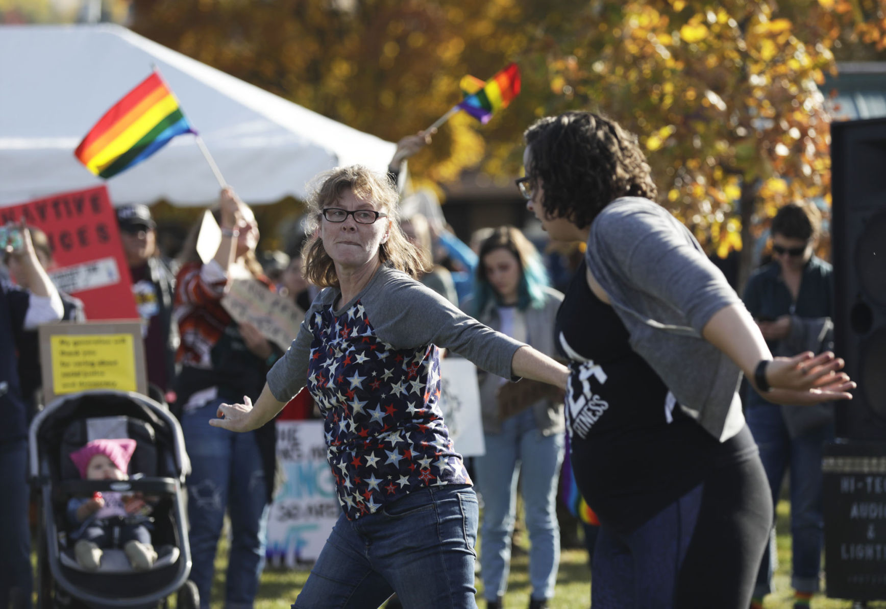 Protest flash mob